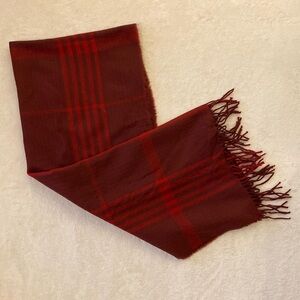 H&M Unisex Red  Plaid Scarf Oversized Large 29”x 72” Shawl Scarf